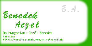 benedek aczel business card